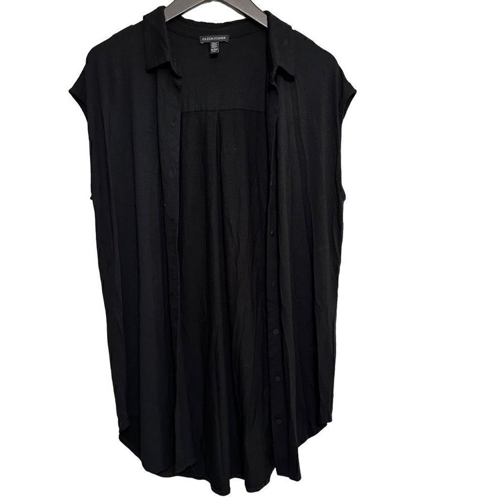 eileen fisher Short Sleeve Button-Down Shirt size medium